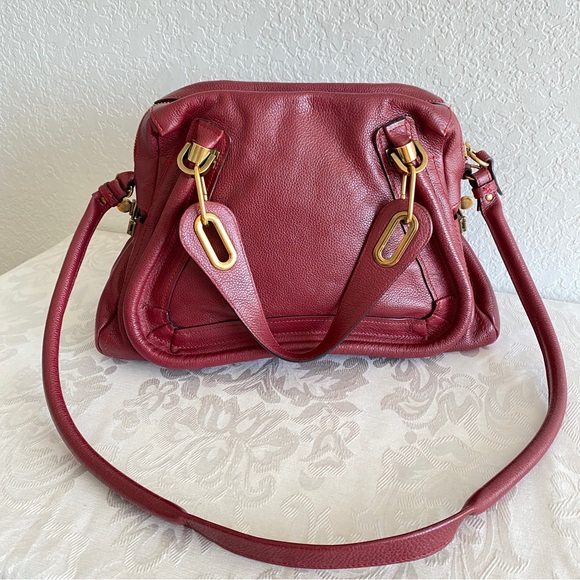 Chloe burgundy medium paraty bag - Picture 7 of 15